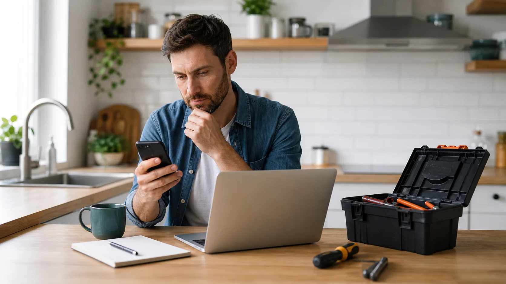 Cliente buscando profesionales para una reparación del hogar